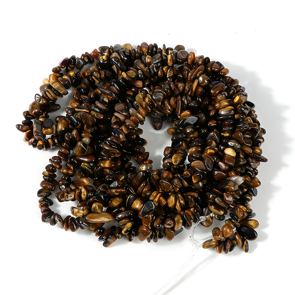 Vintage Brown-Toned Synthetic Tiger's Eye Beaded Strand, Handmade
